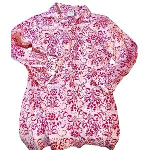 3 Islands Pink Women's Batik Cotton Button Down Shirt Sz XS